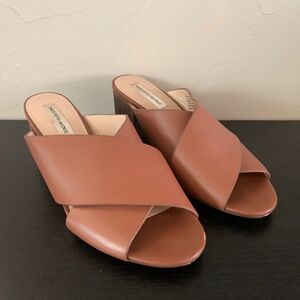 Saks Fifth Avenue Brown Leather Heels